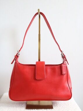 Vintage Coach Legacy Hampton Shoulder Bag Red Silver Hardware